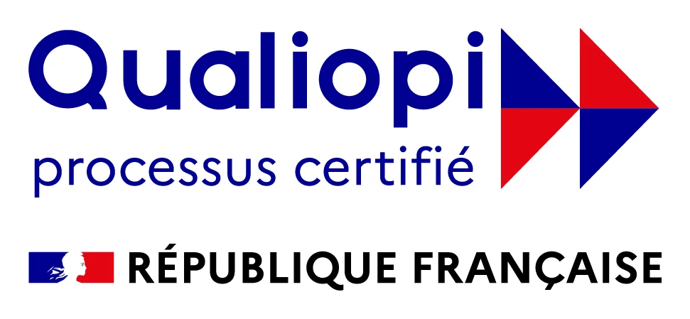 Logo Qualiopi, processus certifié, République française